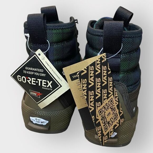 Vans Sk8-Hi Gore-Tex MTE-3 Brown Green Plaid Hiking Shoes Boots Mens size 8 New - Picture 9 of 12